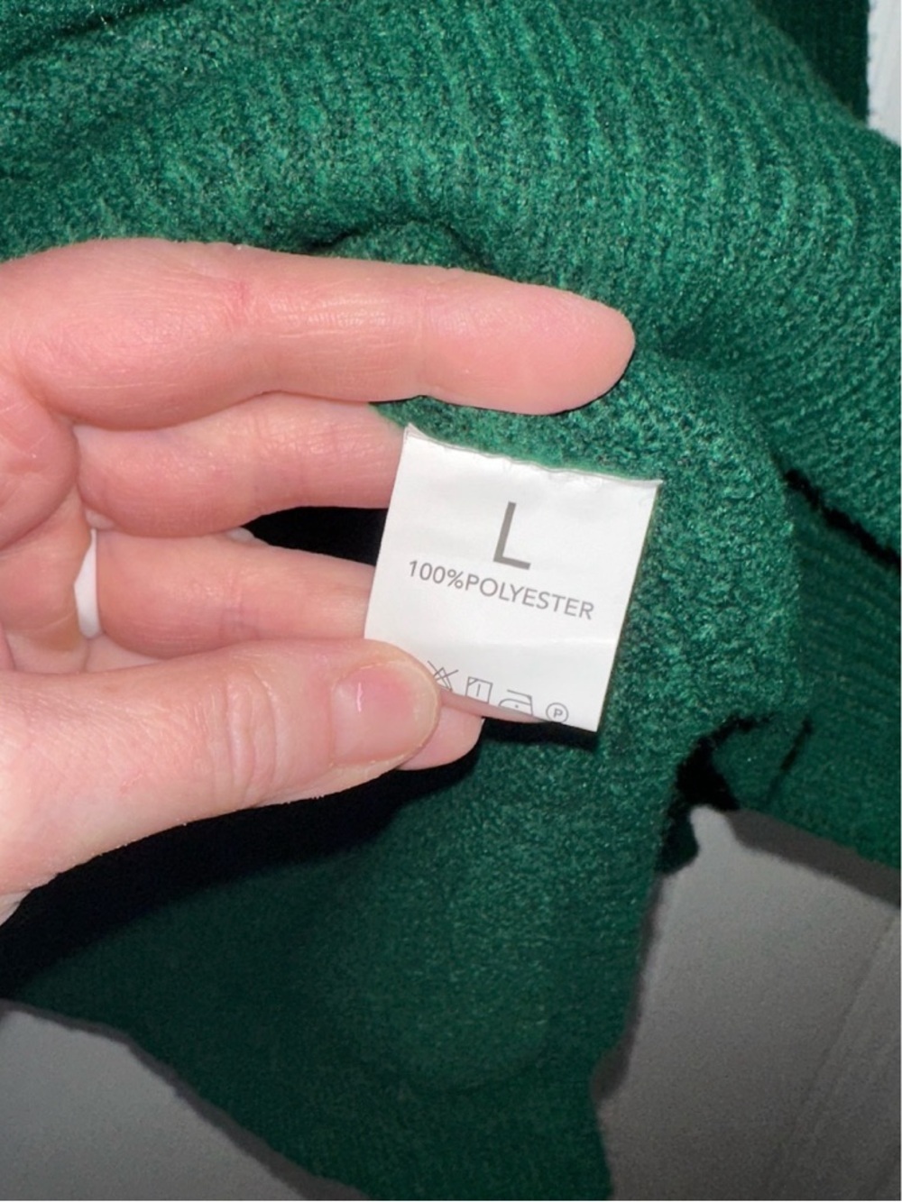 Forest Green Knit Sweater- Large - Picture 6 of 6